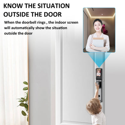 M6 3D Face Recognition Fingerprint Door Lock Support APP Smart IC Card Password Unlock, M6