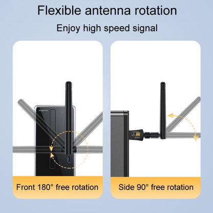 JINGHUA N5 Dual Band Driverless High Gain Antenna USB Wireless Network Card, Antenna Model 600M