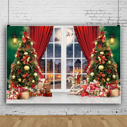 120x80cm Christmas Wreath Snow Scene Photography Background Curtain, 11421618, 11421670, 11421909, 11422035, 11422036, 11422037, 12805213, 12805214, 12805218