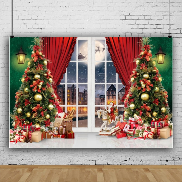 120x80cm Christmas Wreath Snow Scene Photography Background Curtain, 11421618, 11422035, 11422037