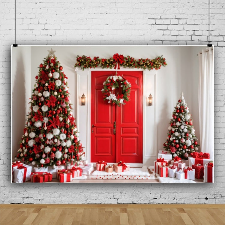 120x80cm Christmas Wreath Snow Scene Photography Background Curtain, 11421618, 11422035, 11422037