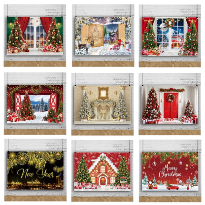 120x80cm Christmas Wreath Snow Scene Photography Background Curtain, 11421618, 11422035, 11422037