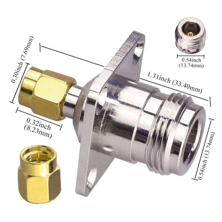 N Female To SMA Male RF Coaxial Connector, N Female To SMA Male
