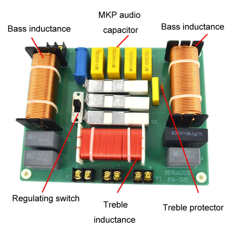 One High Two Low Powered Stage Speaker Crossover Boards High-Fidelity Audio 3-Way Crossover, PA-325