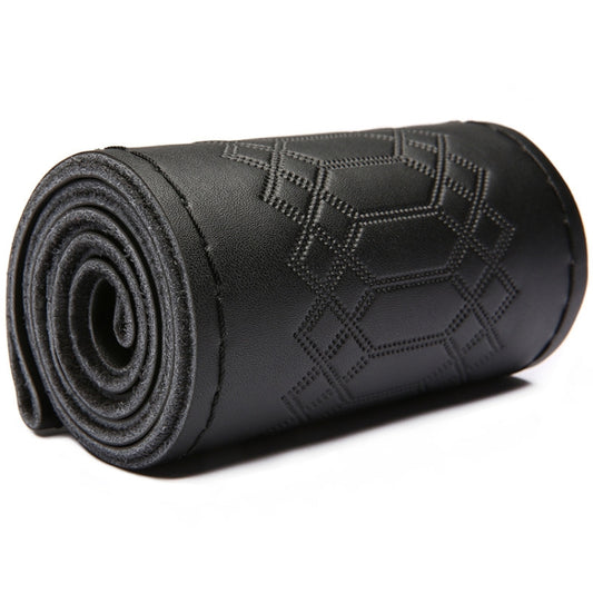 Four-season Embossed Hand-sewn Cowhide Steering Wheel Cover, 38cm