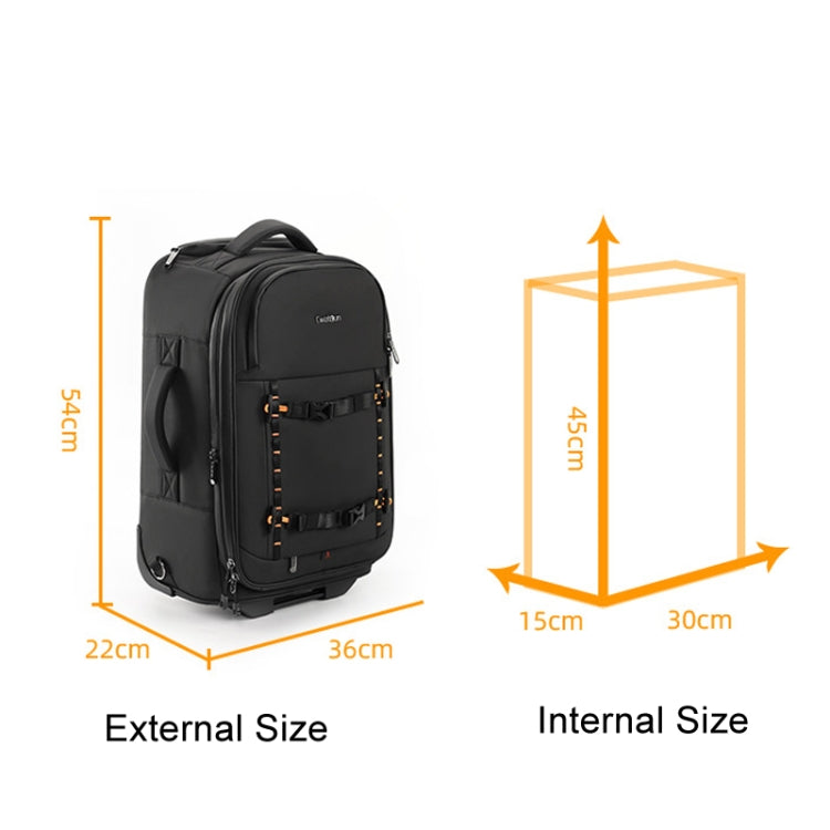 Cwatcun D136 Generation 1 Large Camera Trolley Shoulder Bag Large Capacity Outdoor Photography Storage Case, D136