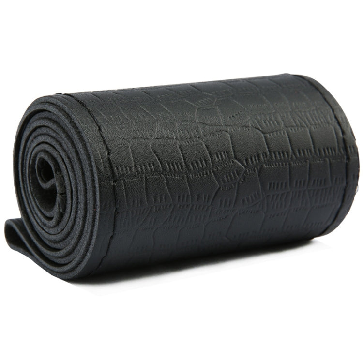 Four-season Embossed Cowhide Hand-sewn Steering Wheel Cover, 38cm