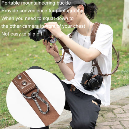 Cwatcun H90 Dual Camera Leather Strap Adjustable Multi-functional Convenient Camera Shoulder Strap, H90 2.0
