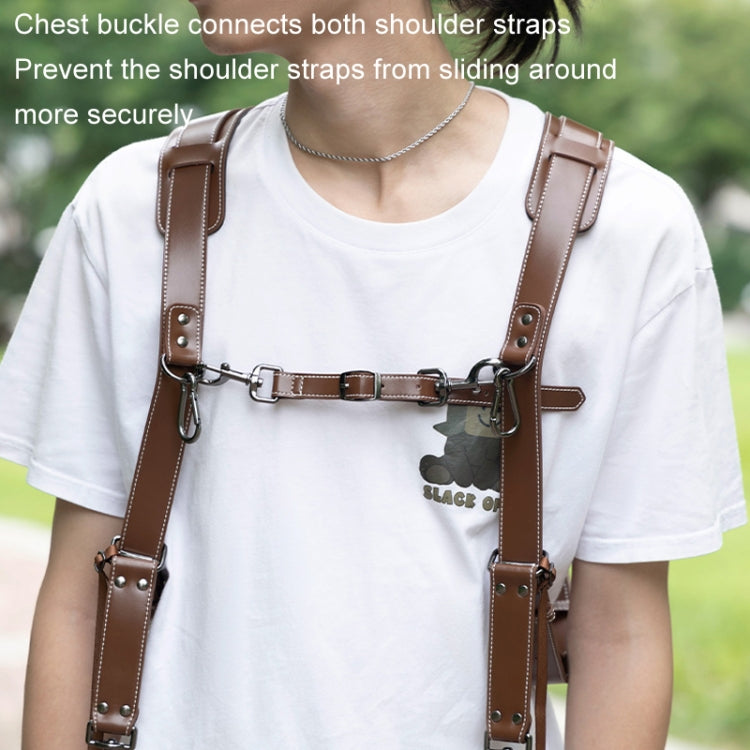Cwatcun H90 Dual Camera Leather Strap Adjustable Multi-functional Convenient Camera Shoulder Strap, H90 2.0