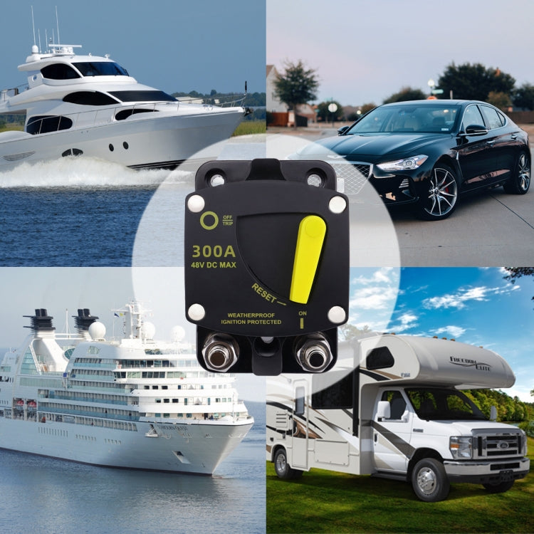 RV Yacht Manual Reset Ignition Protection Fuse Switch With Terminal Accessories, 50A, 100A, 150A, 200A, 250A, 300A