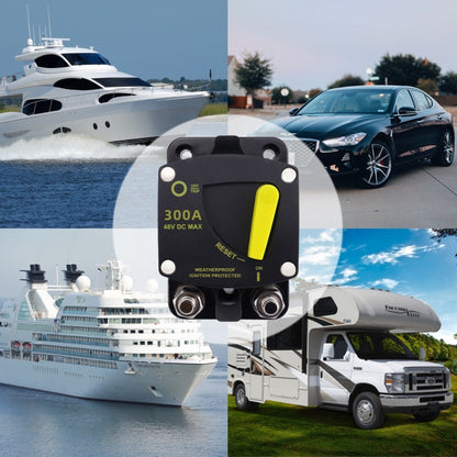 RV Yacht Manual Reset Ignition Protection Fuse Switch With Terminal Accessories, 50A, 100A, 150A, 200A, 250A, 300A