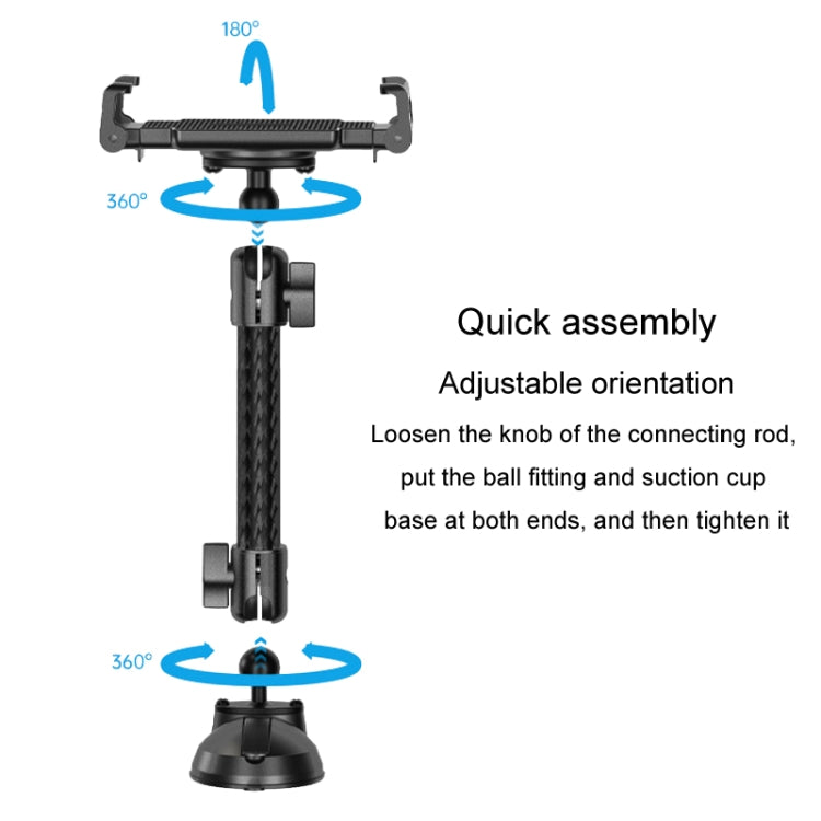 Car Phone Mount Extension Arm Double Jointed Swivel Adjustment Carbon Fiber Bracket Connecting Rod, 140mm For 20mm Ball Head, 170mm For 25.4mm Ball Head