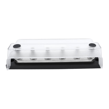 M8 Stud RV Yacht 6-way Nylon Flame Retardant Base DC Busbar, Black