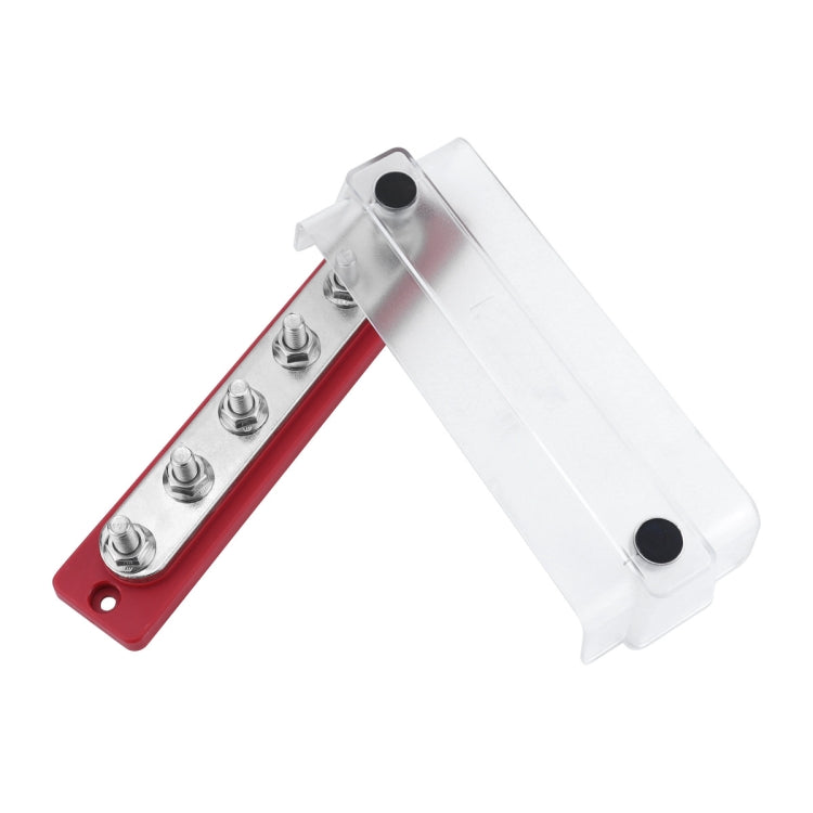 M8 Stud RV Yacht 6-way Nylon Flame Retardant Base DC Busbar, Red