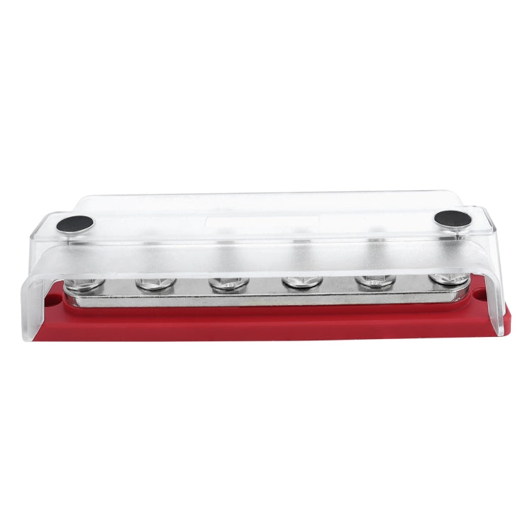 M8 Stud RV Yacht 6-way Nylon Flame Retardant Base DC Busbar, Red