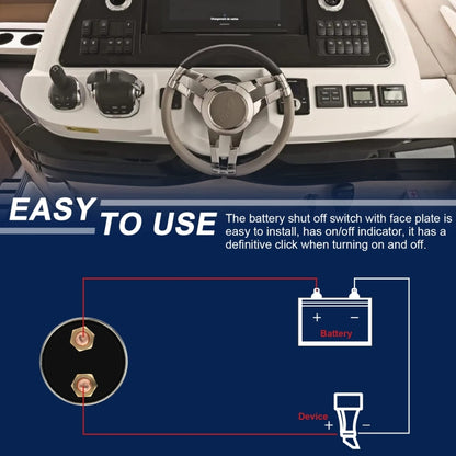 RV Yacht Anti-leakage Battery Power Main Switch, Without Accessories, With Accessories