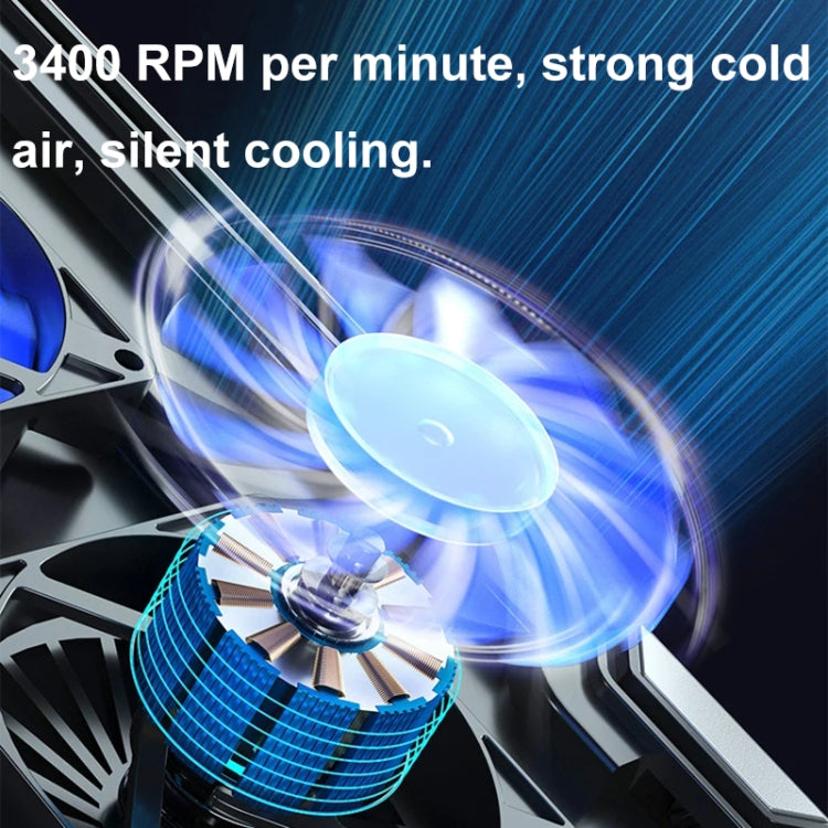 ICE COOREL 8-Fans Adjustable Laptop Stand Radiator With RGB Ambient Light, K10 8-Fans