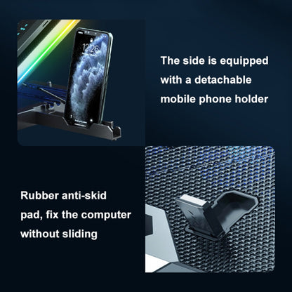 ICE COOREL 8-Fans Adjustable Laptop Stand Radiator With RGB Ambient Light, K10 8-Fans