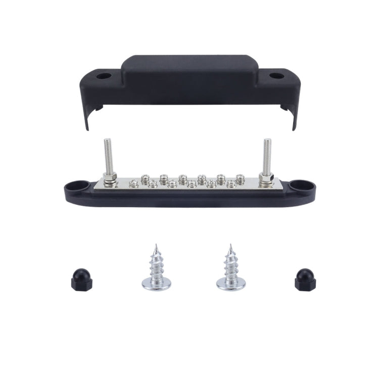 M6 2-post 12-way RV Yacht Terminal Nylon Flame Retardant Busbar, Red, Black, Red+Black 1pair