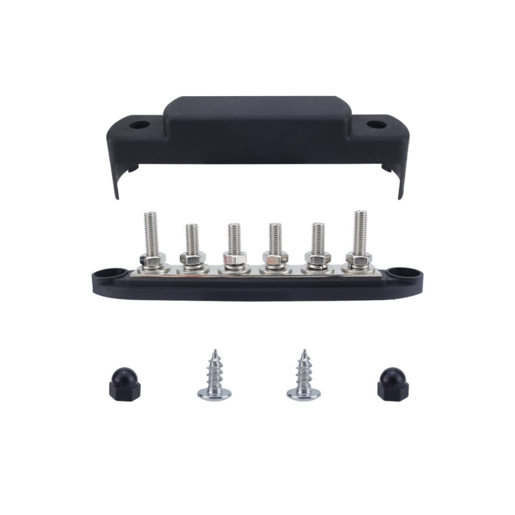 M8 Nylon Base RV Yacht Waterproof Dustproof Cover 6-post Bus Bar, Red, Black, Red+Black 1pair, Red With Terminal Heat Shrink Tube, Black With Terminal Heat Shrink Tube, Red+Black 1pair With Terminal Heat Shrink Tube