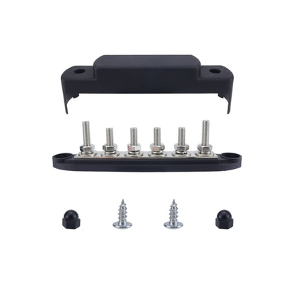 M8 Nylon Base RV Yacht Waterproof Dustproof Cover 6-post Bus Bar, Red, Black, Red+Black 1pair, Red With Terminal Heat Shrink Tube, Black With Terminal Heat Shrink Tube, Red+Black 1pair With Terminal Heat Shrink Tube