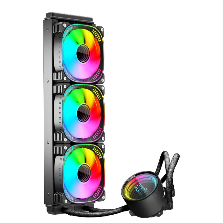 COOLMOON CM-YM-360T Computer ARGB Temperature Display Lens Multi-Platform Integrated CPU Cooler, CM-YM-360T