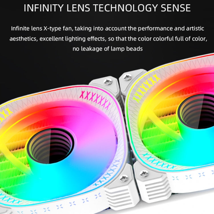 COOLMOON CM-YM-360T Computer ARGB Temperature Display Lens Multi-Platform Integrated CPU Cooler, CM-YM-360T