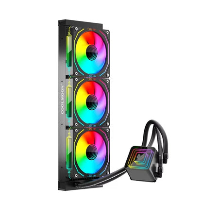 COOLMOON Glacier360 Computer Host Integrated ARGB CPU Water Cooler, Black, White