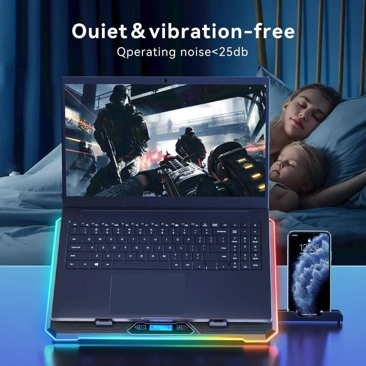 ICE COOREL K15C Smart Adjustable Laptop Radiator Base With RGB Lighting Effect, 13 Fans, 14 Fans, 15 Fans