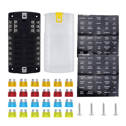RV Yacht 12-way LED Insulated Flame-retardant Fuse Holder Box with Wire, Configuration 1, Configuration 2, Configuration 3, Configuration 4