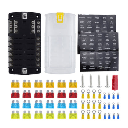 RV Yacht 12-way LED Insulated Flame-retardant Fuse Holder Box with Wire, Configuration 1, Configuration 2, Configuration 3, Configuration 4