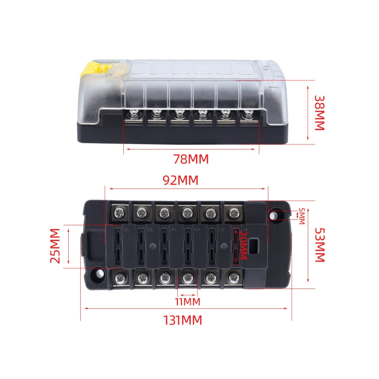 6-Way Plug-In Insulated Cover Fuse Box For Cars Yachts, Standard, Upgraded Version A, Upgraded Version B, Enhanced Version A, Enhanced Version B