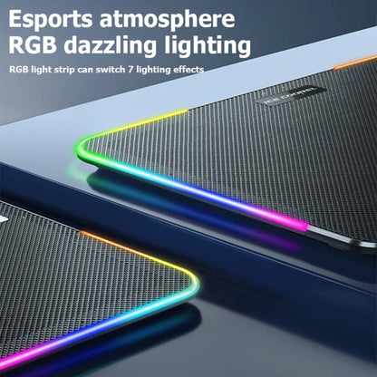 ICE COOREL A9R 6-fans Adjustable Laptop Stand Radiator with RGB Atmosphere Light, A9R 6-fans