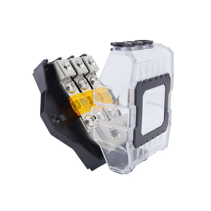 80A Car Audio Amplifier Modified Solid Brass Fuse Holder With Transparent Cover, 1-way, 2-way, 3-way, 4-way