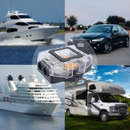 80A Car Audio Amplifier Modified Solid Brass Fuse Holder With Transparent Cover, 1-way, 2-way, 3-way, 4-way