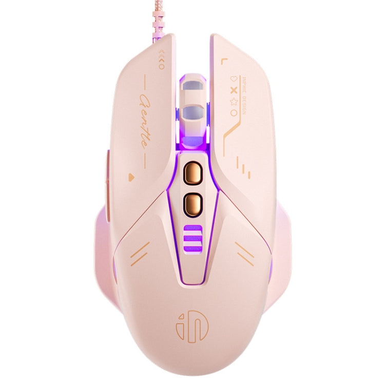 Inphic W8 Upgraded Wired Gaming Mice Macro Definition Light Emitting Mute Computer Mouse, W8