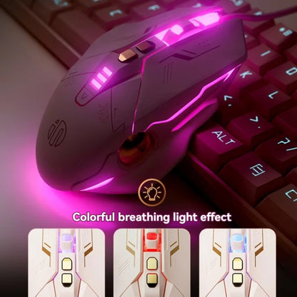 Inphic W8 Upgraded Wired Gaming Mice Macro Definition Light Emitting Mute Computer Mouse, W8