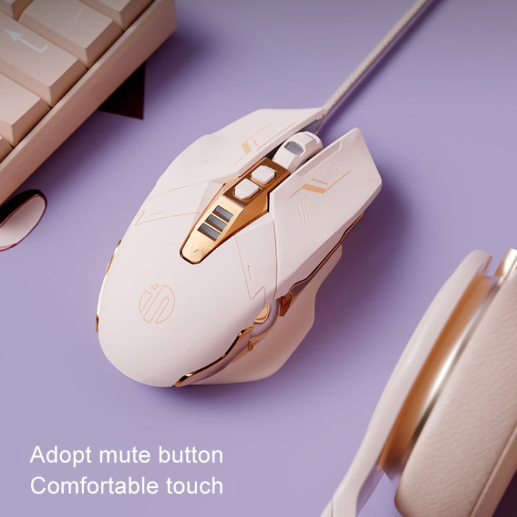 Inphic W8 Upgraded Wired Gaming Mice Macro Definition Light Emitting Mute Computer Mouse, W8