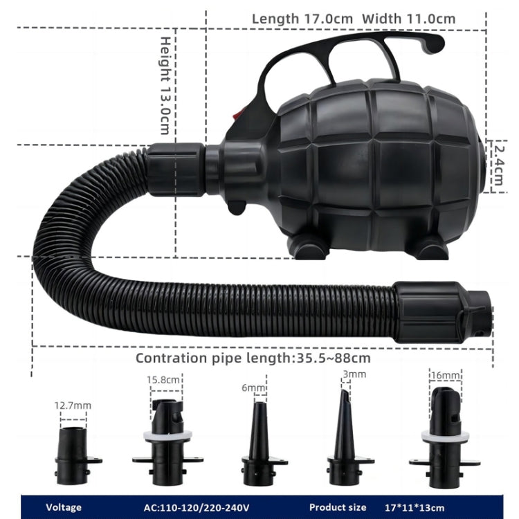 Electric Air Pump Household Inflatable Pump 600W High Power Electric Inflator, EU Plug, US Plug