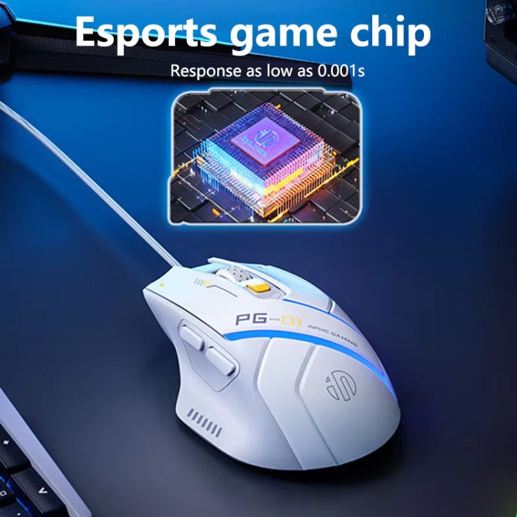 Inphic PG1 RGB Light Emitting Computer Gaming Wired Mouse, PG1