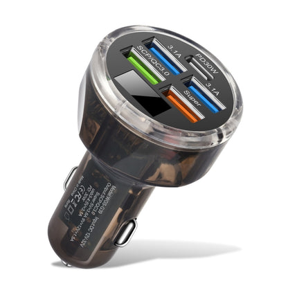 5 in 1 3-line Multi-port Car Charger With Digital Voltage Display