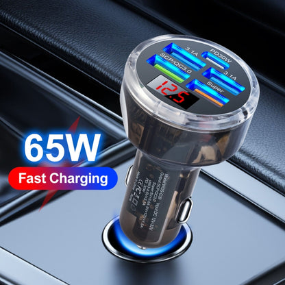 5 in 1 3-line Multi-port Car Charger With Digital Voltage Display