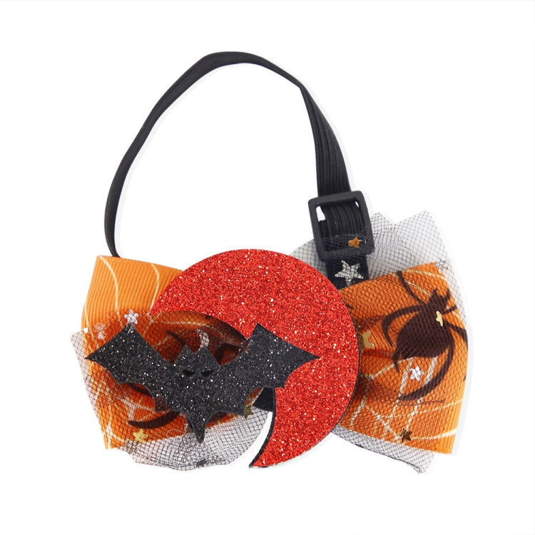 Halloween Pet Cartoon Decorative Bow Tie Adjustable Elastic Rope Collar, Ghost Face Mask, Skeleton, Blood Moon Bat, Skeleton Candy Bag, Fierce Ghost, Eyeball, Demon Round Face, Smile Ghost, Pumpkin Evil, Bow Evil
