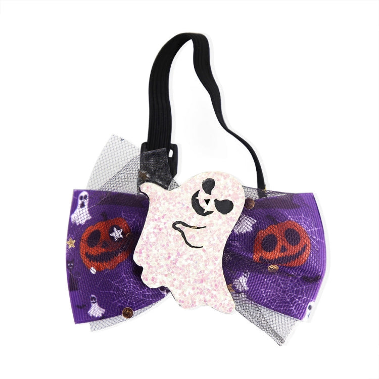 Halloween Pet Cartoon Decorative Bow Tie Adjustable Elastic Rope Collar, Ghost Face Mask, Skeleton, Blood Moon Bat, Skeleton Candy Bag, Fierce Ghost, Eyeball, Demon Round Face, Smile Ghost, Pumpkin Evil, Bow Evil