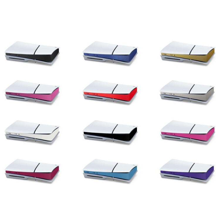 For PS5 Slim Console Middle Sticker Scratch Resistant Digital Optical Drive Version Universal Sticker, Frosted Black, Starlight Blue, Star Pink, Carbon Fiber Black, Carbon Fiber Dark Blue, Carbon Fiber Pink