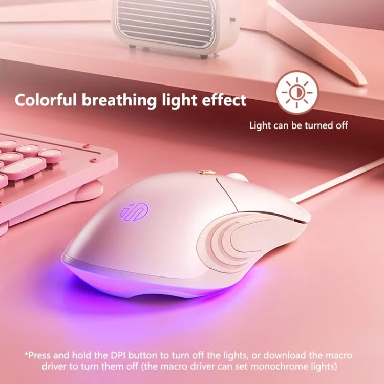 Inphic B8 Mute Light Emitting Wired Mice Home Office Gaming Computer Mouse, B8