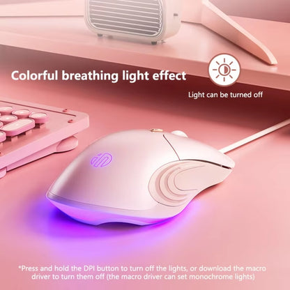 Inphic B8 Mute Light Emitting Wired Mice Home Office Gaming Computer Mouse, B8