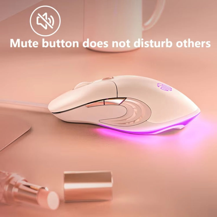 Inphic B8 Mute Light Emitting Wired Mice Home Office Gaming Computer Mouse, B8
