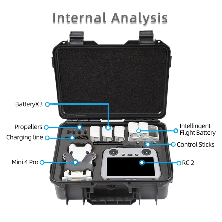 For DJI Mini 4 Pro Drone Suitcase Explosion-proof Box Compatible with RC 2 & RC-N2, Style 1