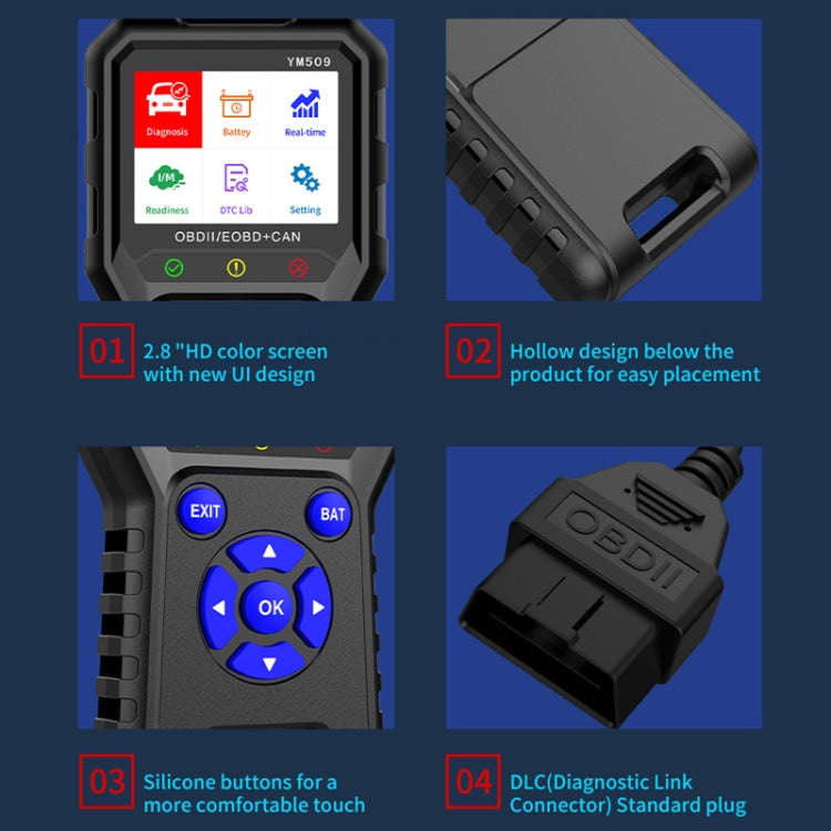 OBD2 Car Engine Fault Detection Diagnostic Instrument
